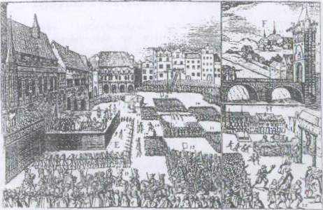 Staroměstské náměstí v Praze dne 21. června 1621