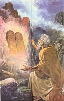Mojžíš přijímá Desatero