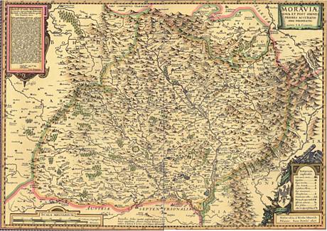 Mapa Moravy Jana Amose Komenského